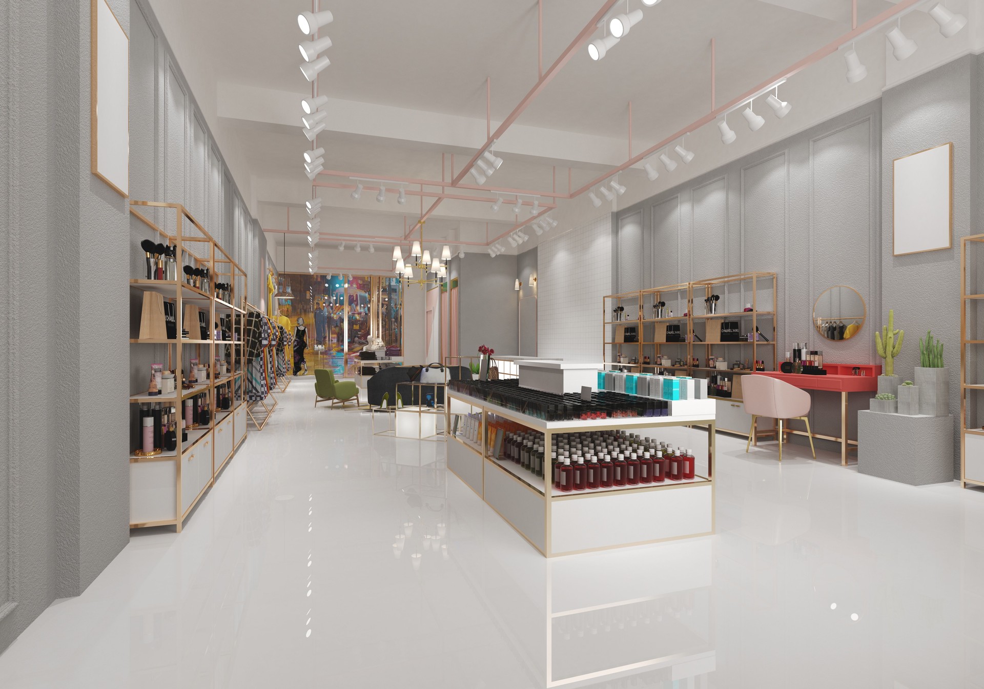 3d render of fashion shop